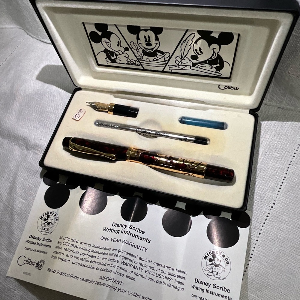 ❤️Colibri x Disney Fountain Pen Set Iridium point RARE HTF NIB new Mickey Mouse